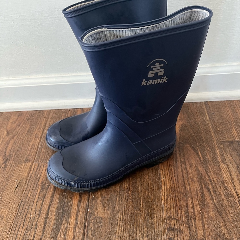 Kamik Navy Blue Waterproof Rubber Boots